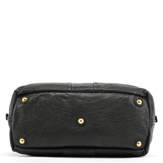 Yves Saint Laurent Black Leather Y Boston Bag
