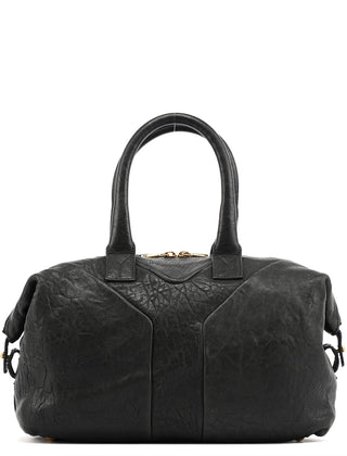 Yves Saint Laurent Black Leather Y Boston Bag