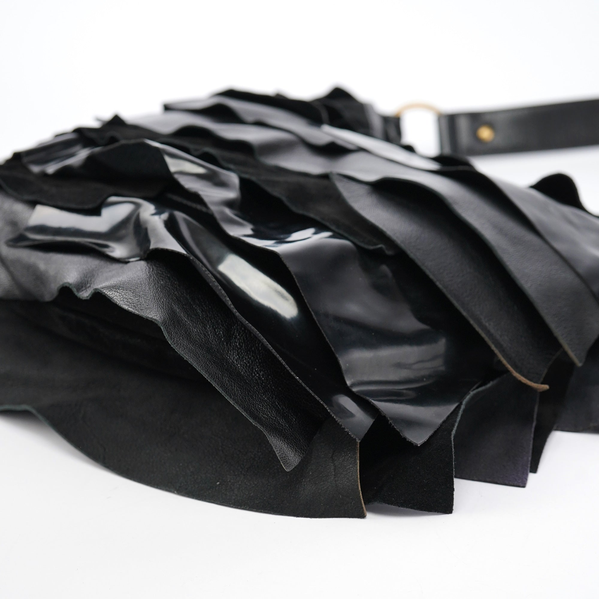 Yves Saint Laurent Black Multi Leather Saint Tropez Shoulder Bag