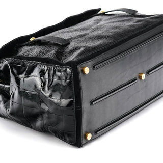 Yves Saint Laurent Black Patent Calfhair Muse Two Bag