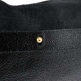 Yves Saint Laurent Black Patent Calfhair Muse Two Bag