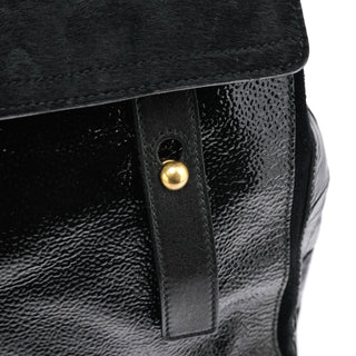 Yves Saint Laurent Black Patent Calfhair Muse Two Bag