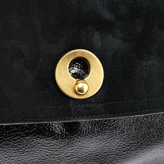 Yves Saint Laurent Black Patent Calfhair Muse Two Bag