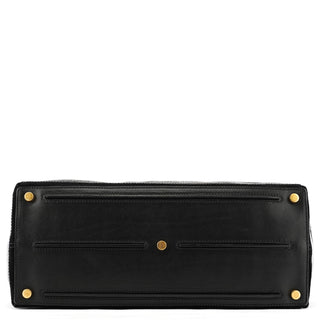 Yves Saint Laurent Black Patent Calfhair Muse Two Bag