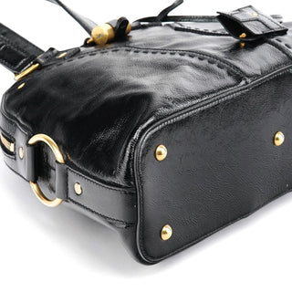 Yves Saint Laurent Black Patent Leather Muse Tote Bag