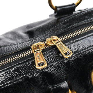Yves Saint Laurent Black Patent Leather Muse Tote Bag