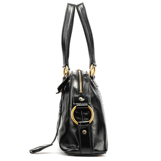 Yves Saint Laurent Black Patent Leather Muse Tote Bag