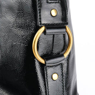 Yves Saint Laurent Black Patent Leather Muse Tote Bag