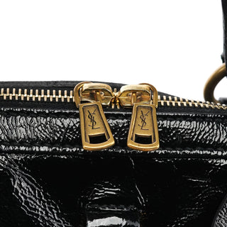 Yves Saint Laurent Black Patent Leather Muse Tote Bag