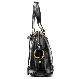Yves Saint Laurent Black Patent Leather Muse Tote Bag