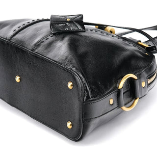 Yves Saint Laurent Black Patent Leather Muse Tote Bag
