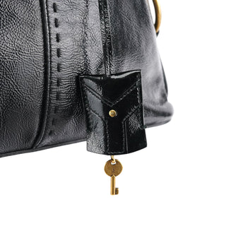 Yves Saint Laurent Black Patent Leather Muse Tote Bag