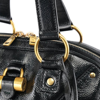 Yves Saint Laurent Black Patent Leather Muse Tote Bag