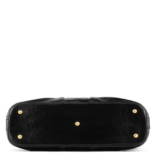 Yves Saint Laurent Black Patent Leather Muse Tote Bag