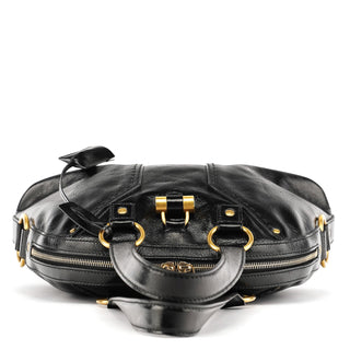 Yves Saint Laurent Black Patent Leather Muse Tote Bag