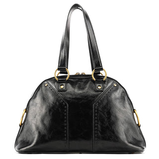 Yves Saint Laurent Black Patent Leather Muse Tote Bag