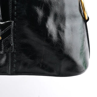 Yves Saint Laurent Black Patent Leather Muse Tote Bag