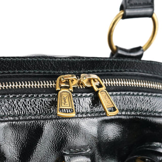 Yves Saint Laurent Black Patent Leather Muse Tote Bag