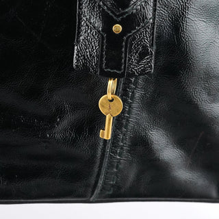 Yves Saint Laurent Black Patent Leather Muse Tote Bag