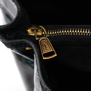 Yves Saint Laurent Black Patent Leather Muse Two Bag