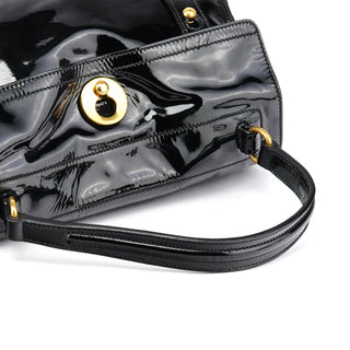 Yves Saint Laurent Black Patent Leather Muse Two Bag