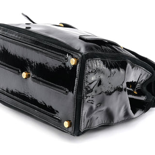 Yves Saint Laurent Black Patent Leather Muse Two Bag
