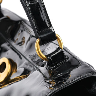Yves Saint Laurent Black Patent Leather Muse Two Bag