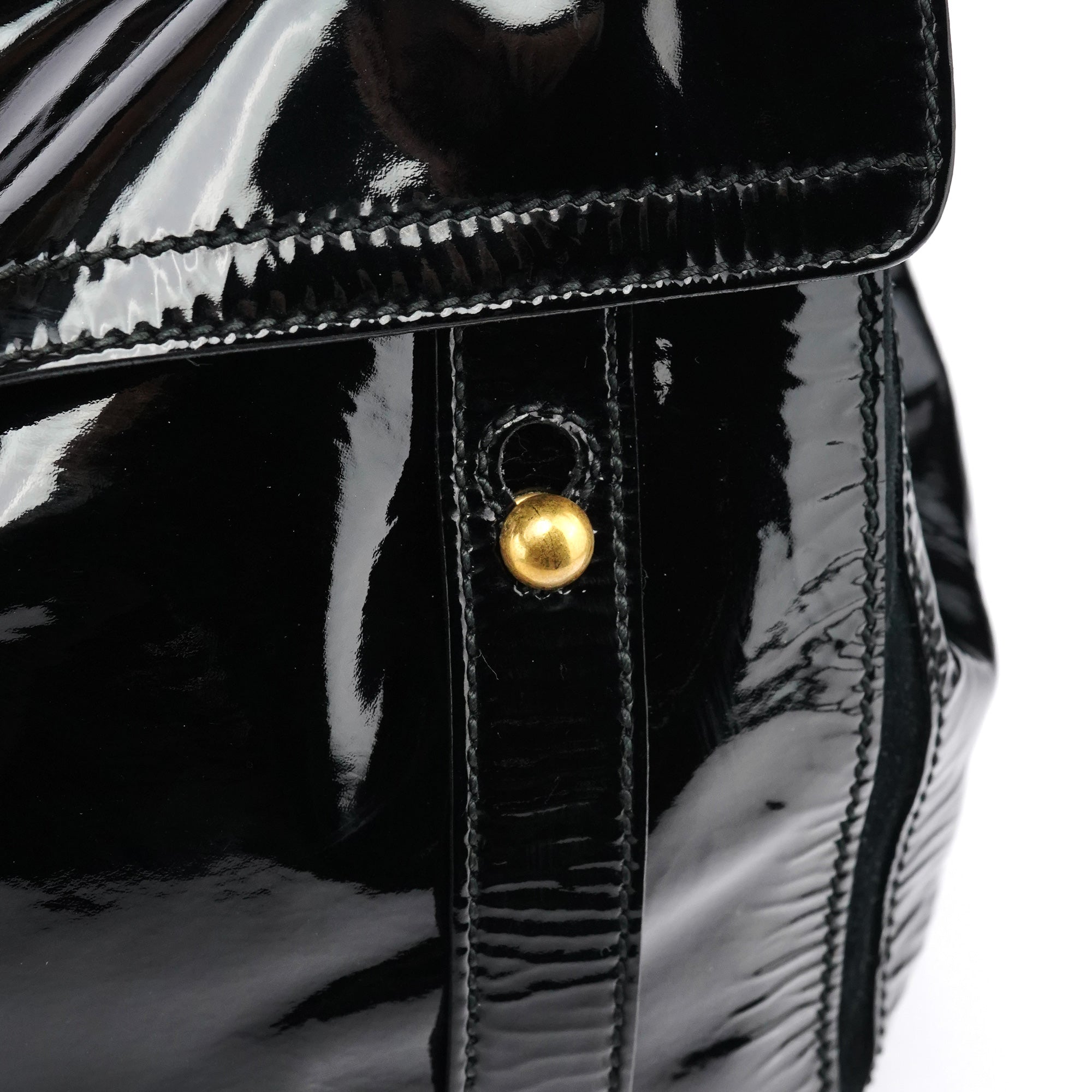 Yves Saint Laurent Black Patent Leather Muse Two Bag