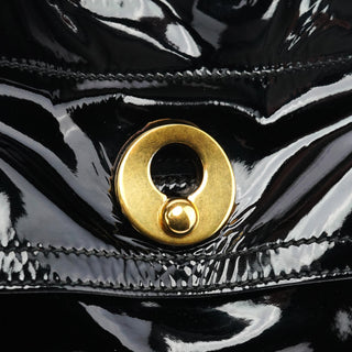 Yves Saint Laurent Black Patent Leather Muse Two Bag