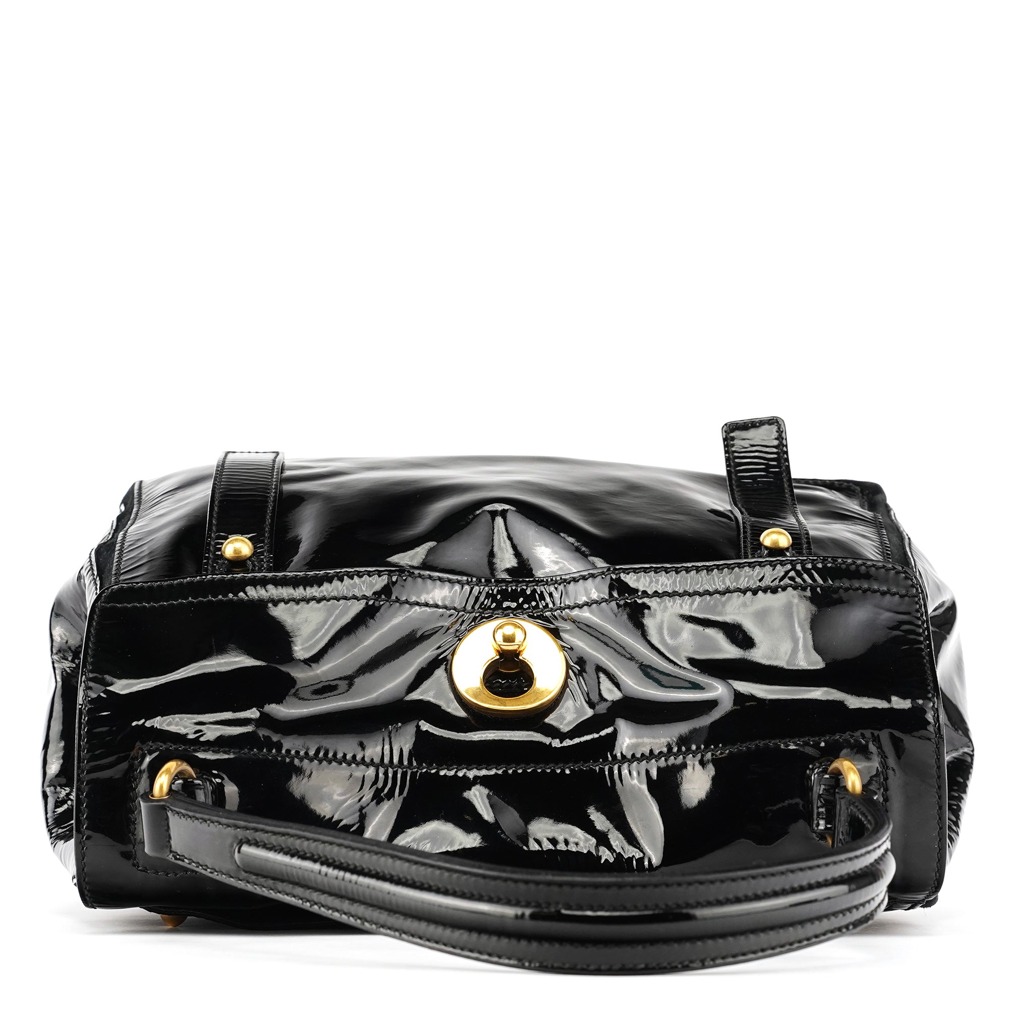 Yves Saint Laurent Black Patent Leather Muse Two Bag