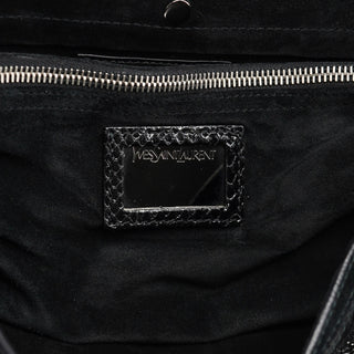 Yves Saint Laurent Black Patent Leather Python Muse Bag