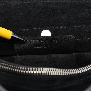 Yves Saint Laurent Black Patent Leather Python Muse Bag