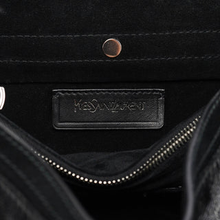 Yves Saint Laurent Black Patent Leather Python Muse Bag