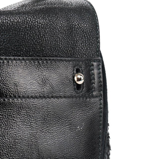 Yves Saint Laurent Black Patent Leather Python Muse Bag