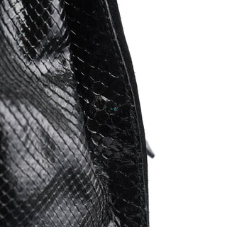 Yves Saint Laurent Black Patent Leather Python Muse Bag
