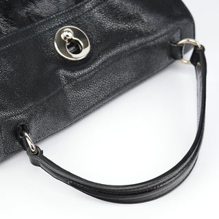 Yves Saint Laurent Black Patent Leather Python Muse Bag