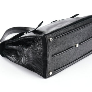 Yves Saint Laurent Black Patent Leather Python Muse Bag