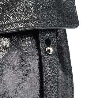 Yves Saint Laurent Black Patent Leather Python Muse Bag