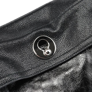 Yves Saint Laurent Black Patent Leather Python Muse Bag