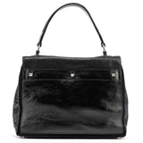 Yves Saint Laurent Black Patent Leather Python Muse Bag