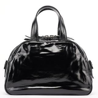 Yves Saint Laurent Black Patent Leather Y-Bow Tote Bag