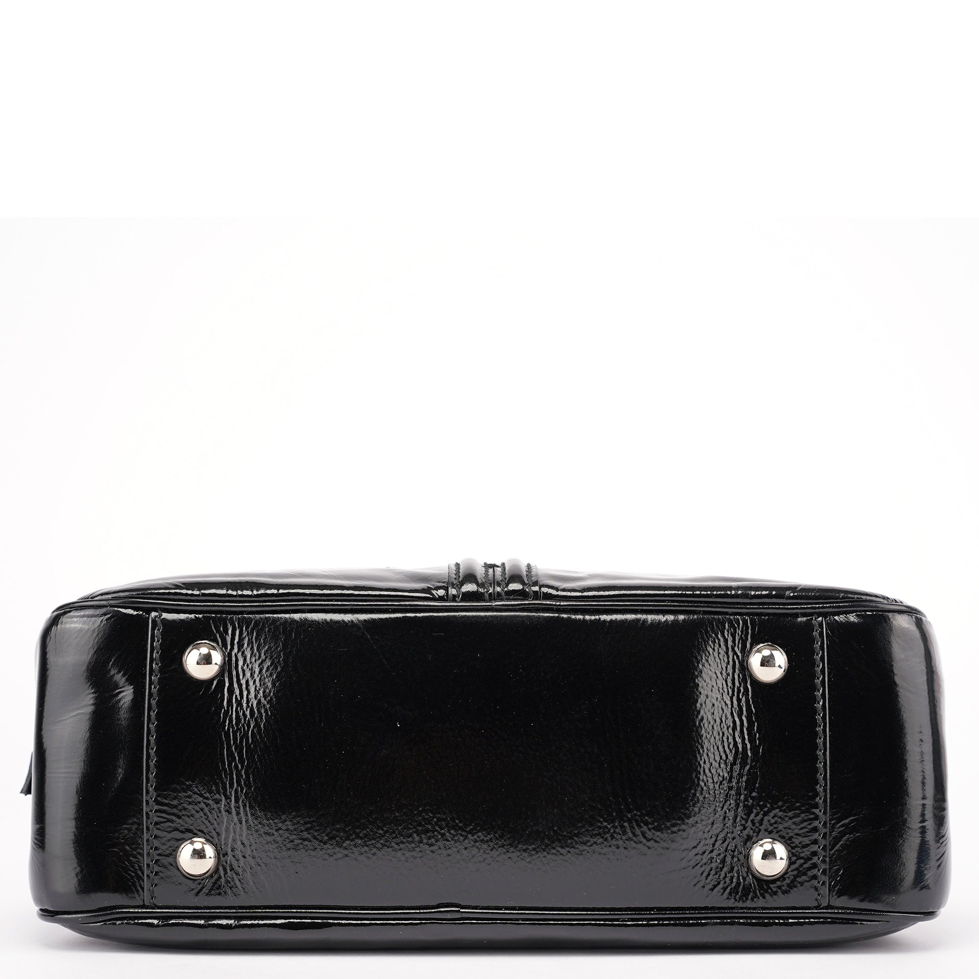 Yves Saint Laurent Black Patent Leather Y-Bow Tote Bag