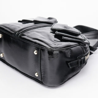 Yves Saint Laurent Black Patent Leather Y-Bow Tote Bag