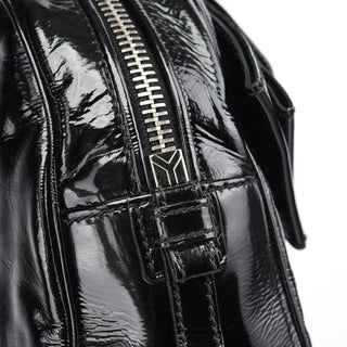 Yves Saint Laurent Black Patent Leather Y-Bow Tote Bag