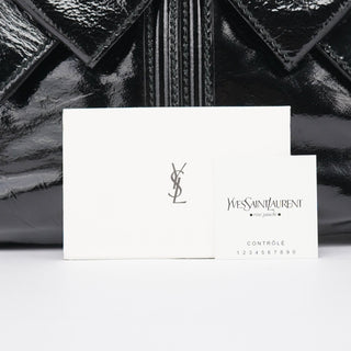 Yves Saint Laurent Black Patent Leather Y-Bow Tote Bag