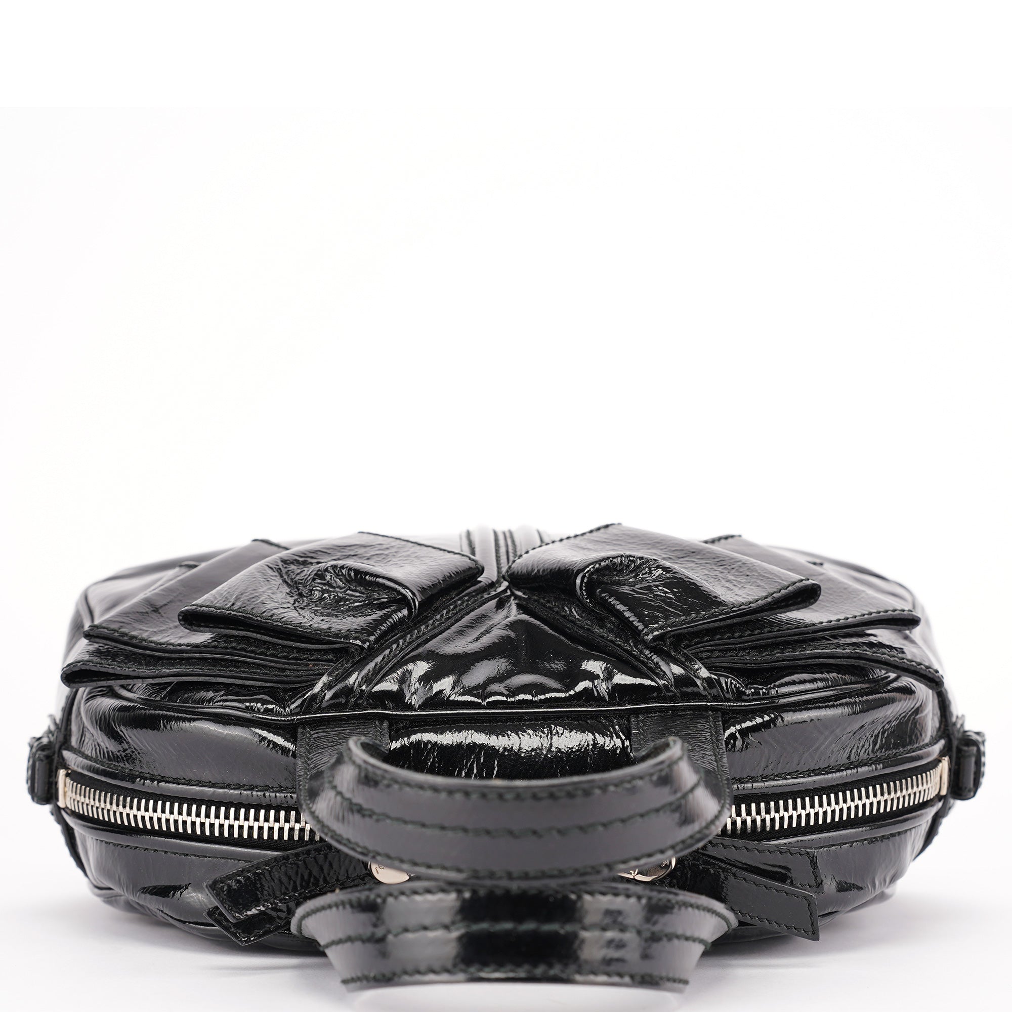 Yves Saint Laurent Black Patent Leather Y-Bow Tote Bag
