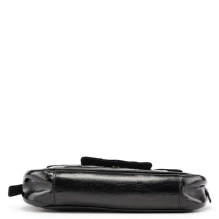 Yves Saint Laurent Black Patent Leather YSL Eyelet Shoulder Bag