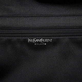 Yves Saint Laurent Black Rhinestone Crystal Satin Large Clutch Bag