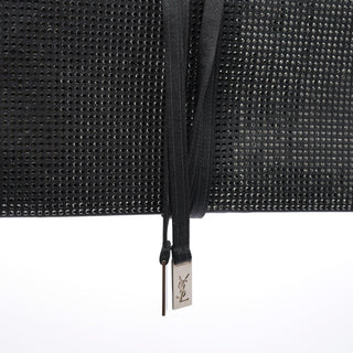 Yves Saint Laurent Black Rhinestone Crystal Satin Large Clutch Bag