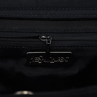 Yves Saint Laurent Black Satin YSL Tote Bag